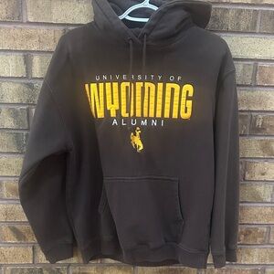 University of Wyoming Alumni Hooded Sweatshirt - Brown with Yellow Logo